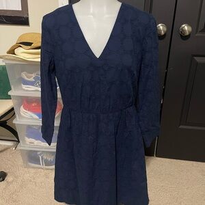 J. Crew Midnight Blue Lace Detail Dress